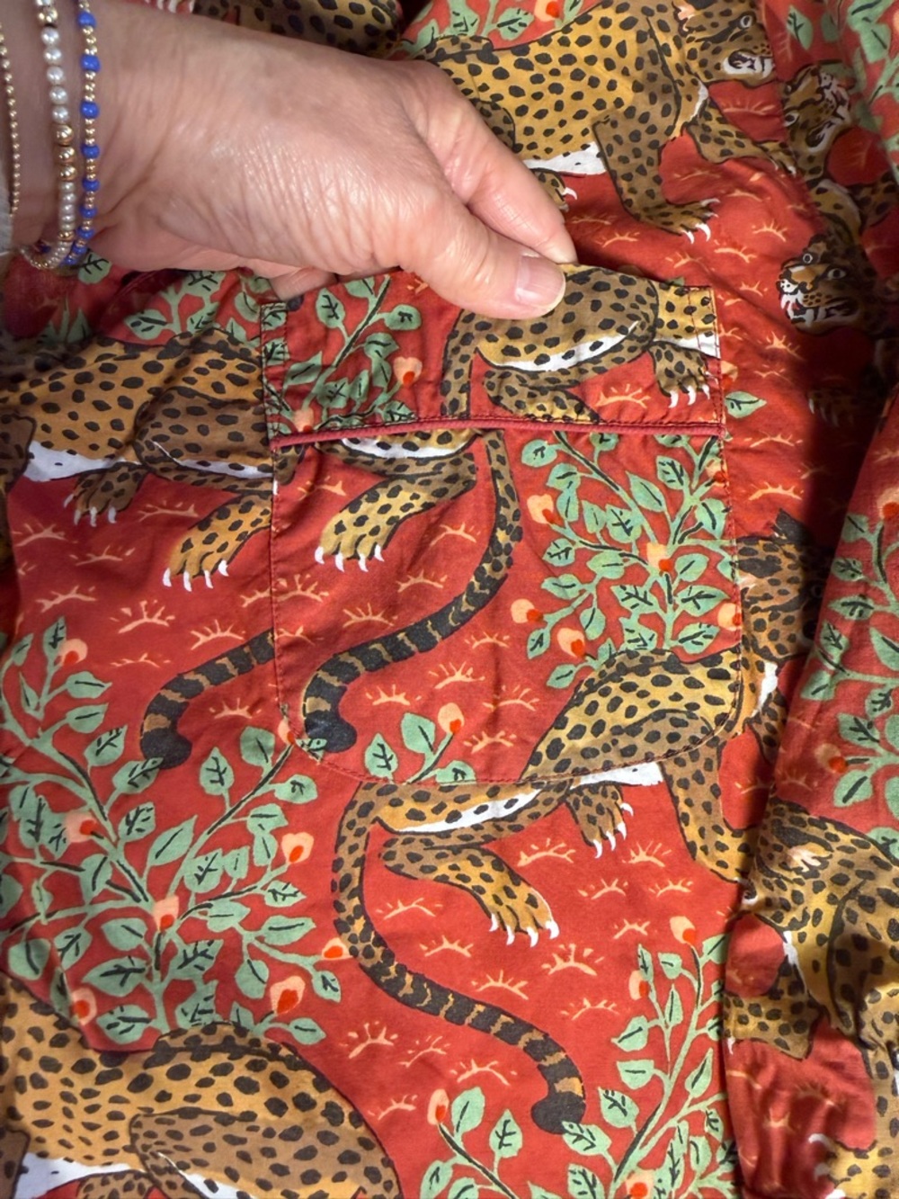 Printfresh Basheera Leopard Cotton Sleepshirt With Pockets Large - Picture 6 of 11